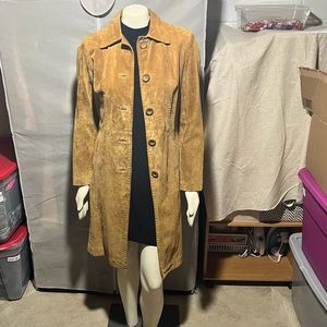 Express Leather Trench Coat 3/4